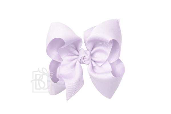 Grosgrain Bow On Clip- Powder Orchid