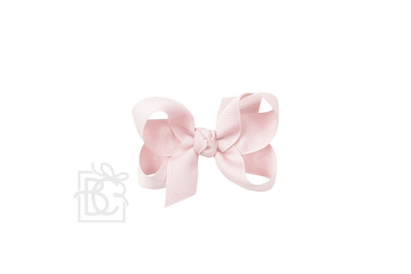 Grosgrain Bow On Clip- Powder Pink
