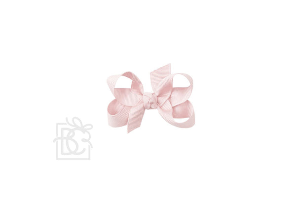Grosgrain Bow On Clip- Powder Pink
