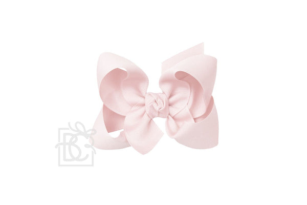 Grosgrain Bow On Clip- Powder Pink