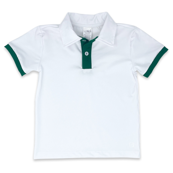 Parker Polo- Pure Coconut, Augusta Green