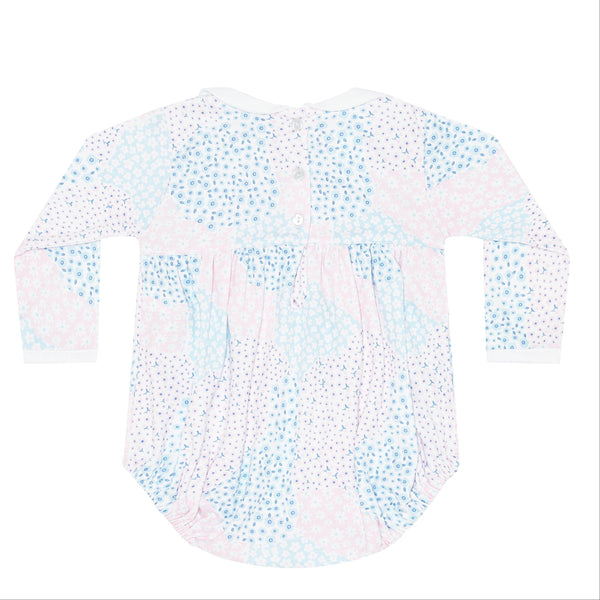 Patchwork LS Smocked Bubble