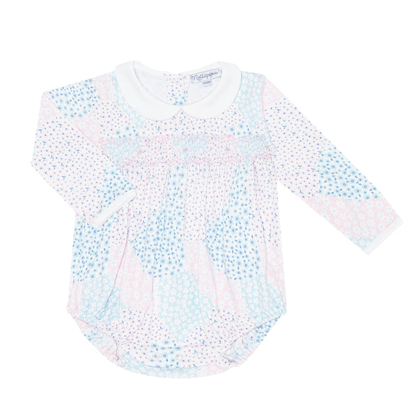 Patchwork LS Smocked Bubble