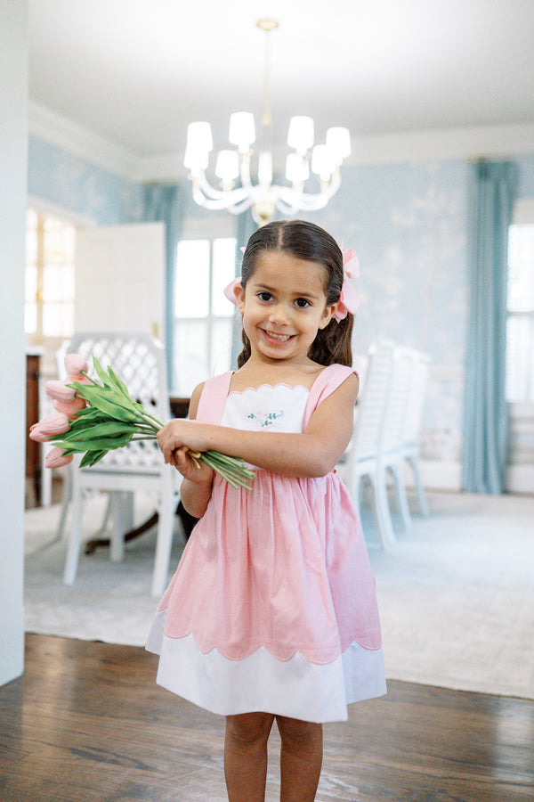 Paulette Pink Bow Pinafore dress