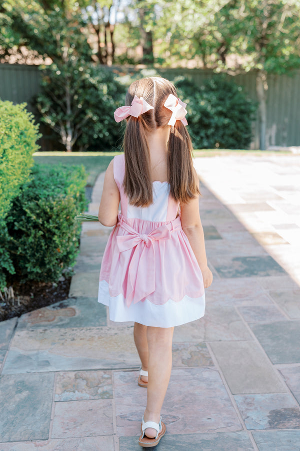 Paulette Pink Bow Pinafore dress