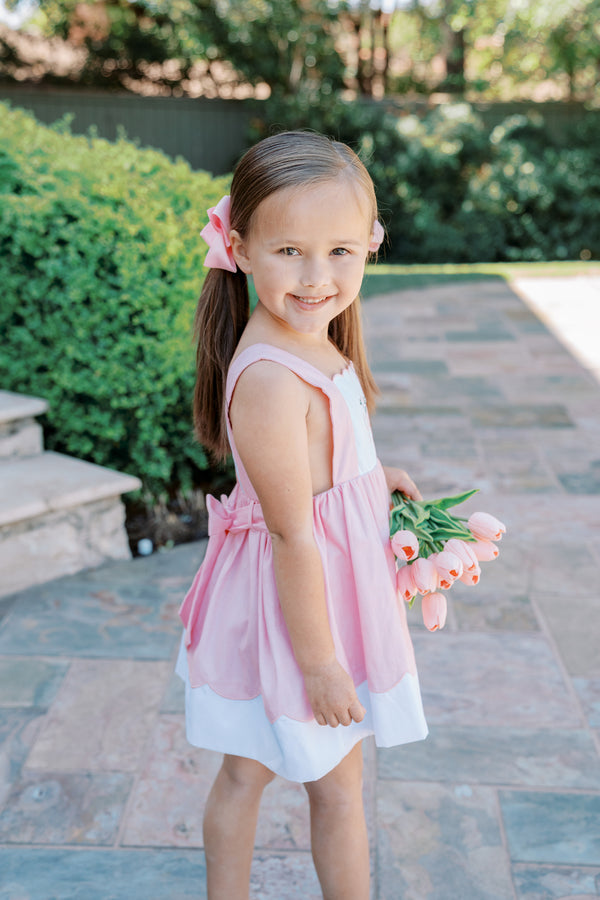 Paulette Pink Bow Pinafore dress