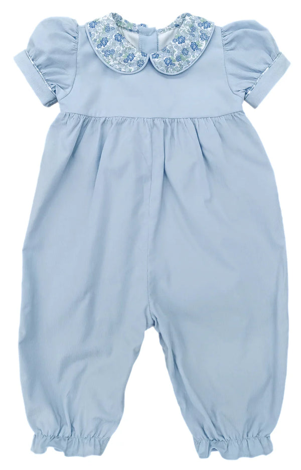 Payton Long Romper- Blue Floral