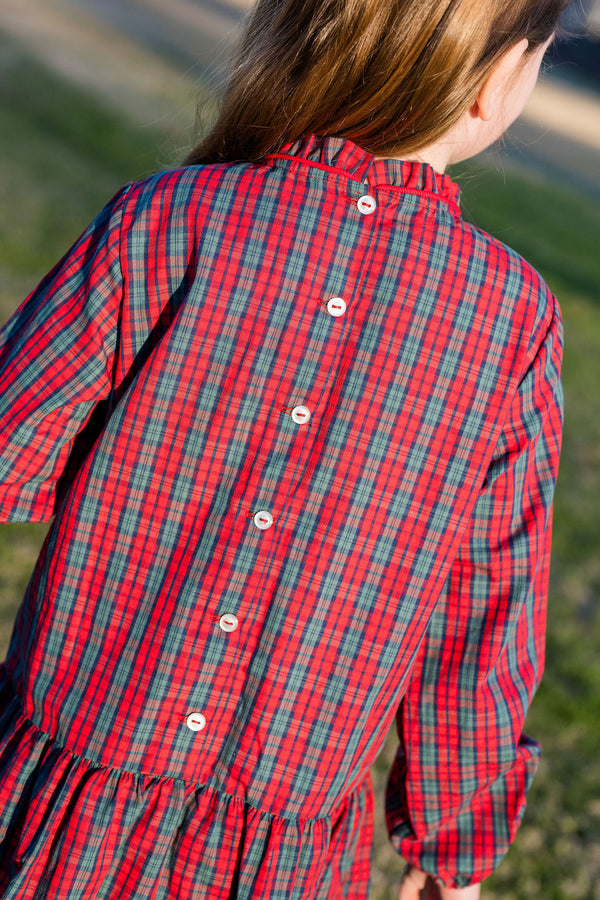 Penelope Dress- Red Christmas Plaid