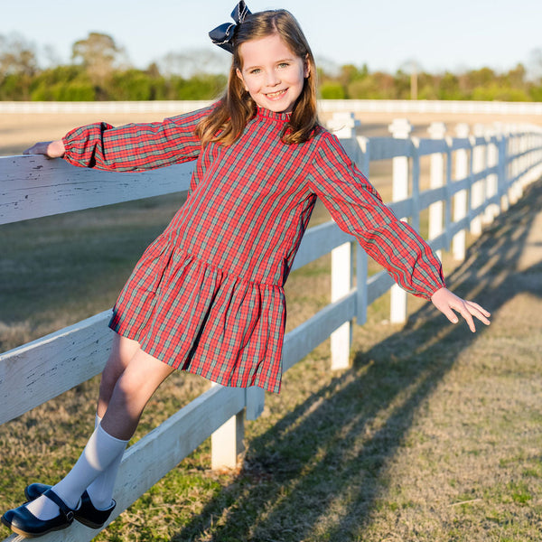 Penelope Dress- Red Christmas Plaid