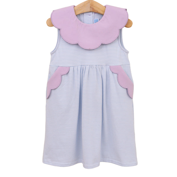 Penelope Dress- Light Blue Stripe/Lavender