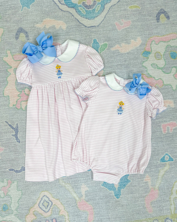 Princess Knit Dress- Pink Stripe