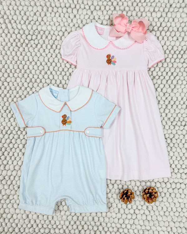 Turkey Knit Bubble- Lt. Blue Stripe