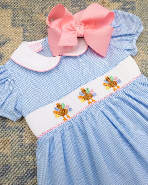 Turkey Dress- Blue Check