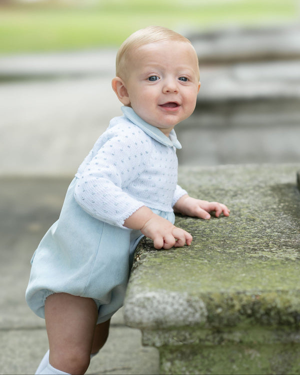 Collar Dot Corduroy Bubble- Blue