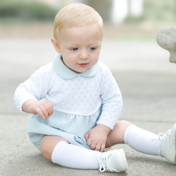 Collar Dot Corduroy Bubble- Blue