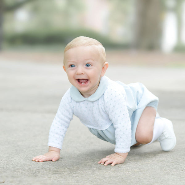 Collar Dot Corduroy Bubble- Blue
