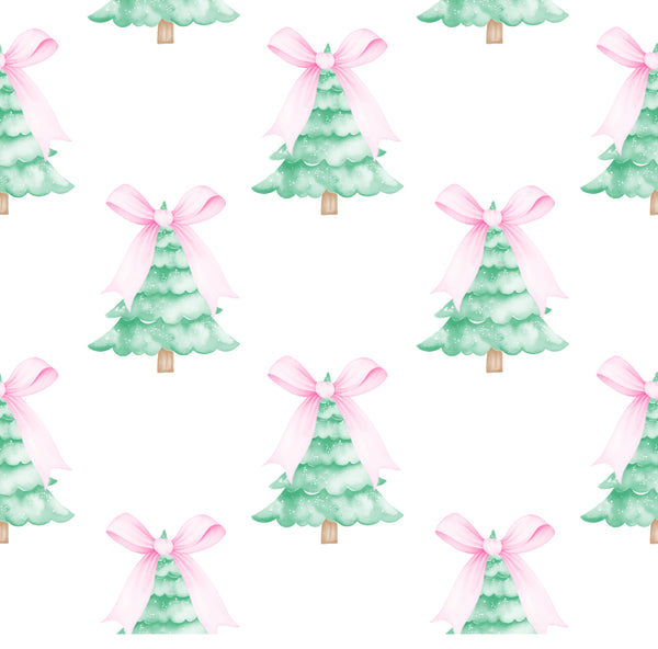Pink Christmas Tree Knit Two Piece Jammies