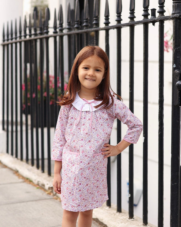 Pink Fall Floral Dress