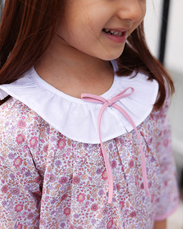 Pink Fall Floral Bloomer Set