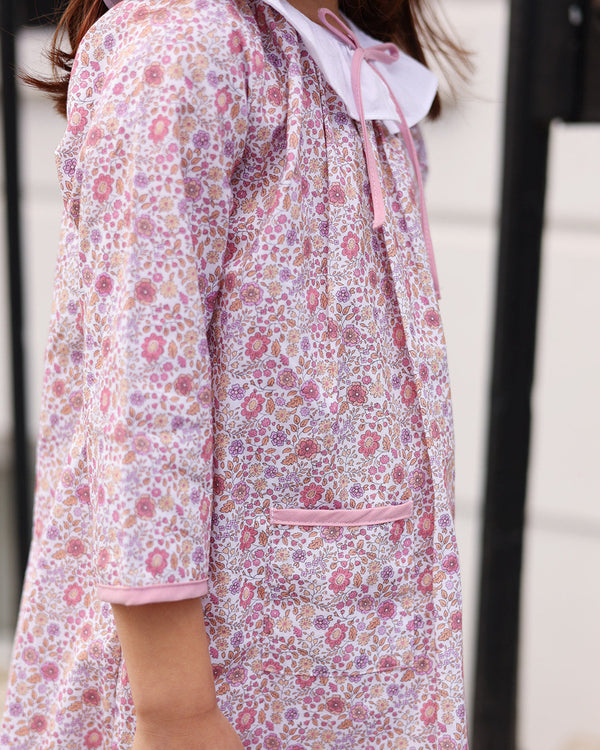 Pink Fall Floral Dress