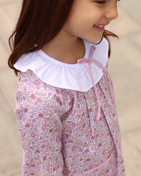 Pink Fall Floral Dress