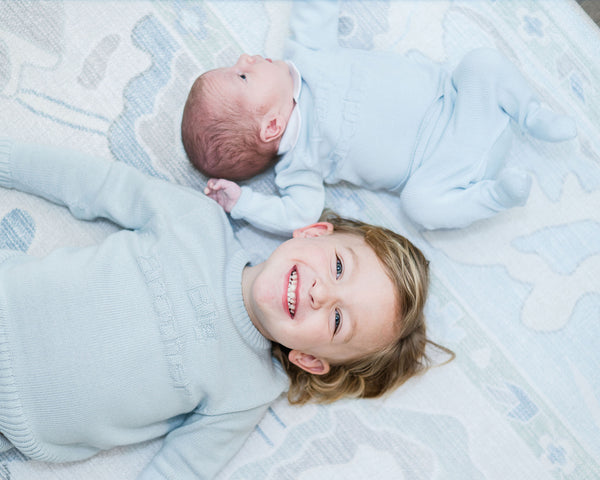 Baby Brother Footed Set- Light Blue