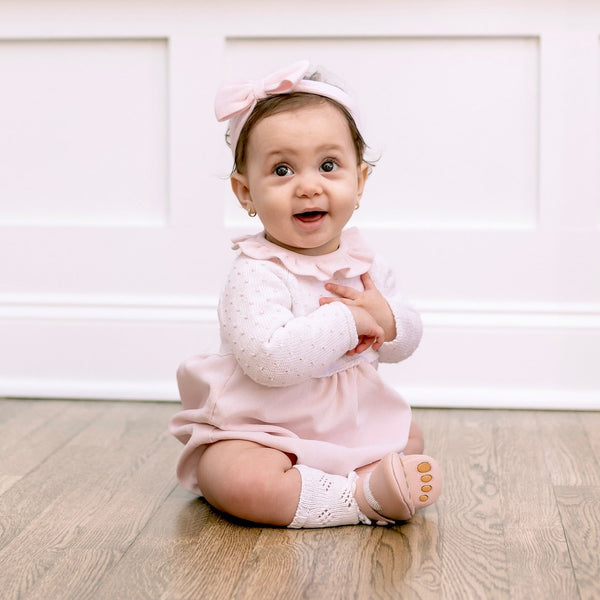 Collar Dot Corduroy Bubble- Pink