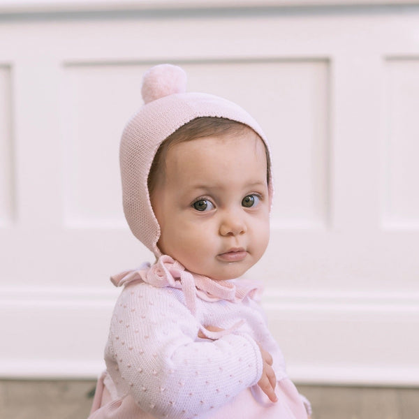 Pom Bonnet Tie Hats- Pink