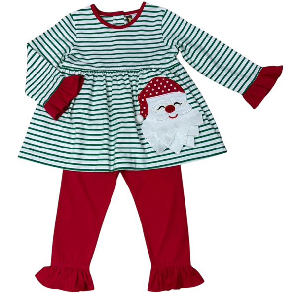 Ho Ho Ho Applique Ruffle Pant Set