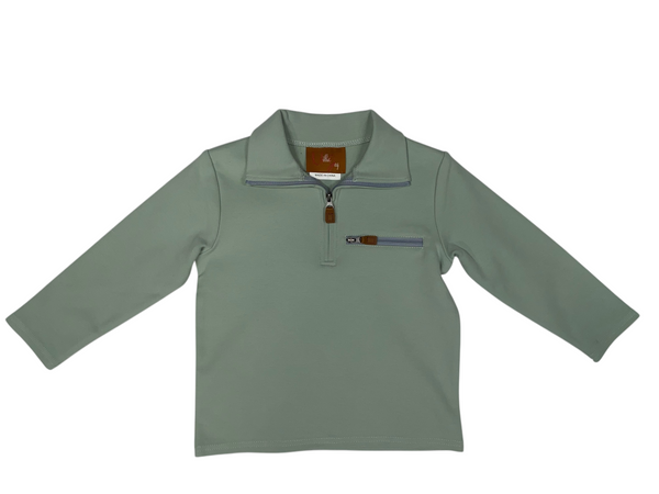 Kingston 1/4 Zip Pullover- Sage