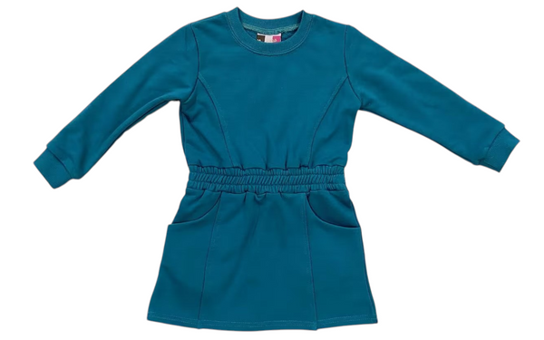 Vivi Sweatshirt Dress- Teal