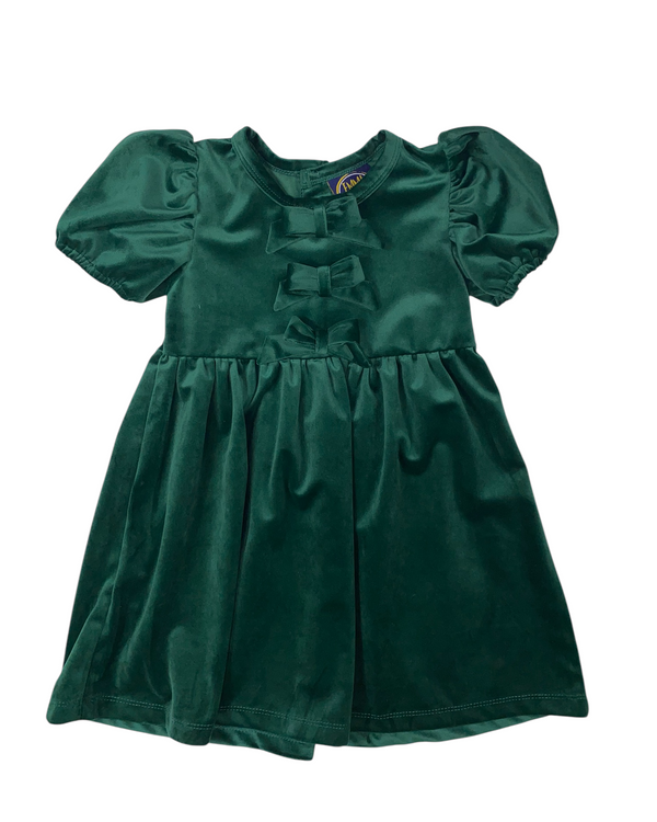 Chelsea Bow Dress- Emerald