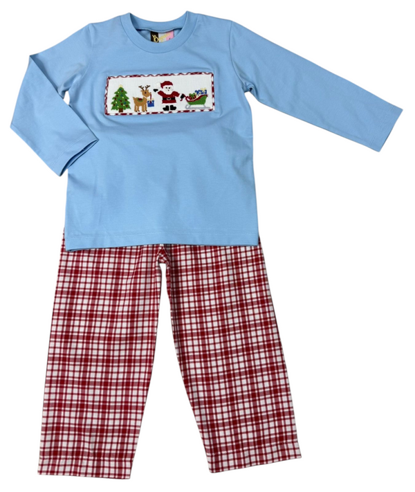 Christmas Eve Smocked Pant Set