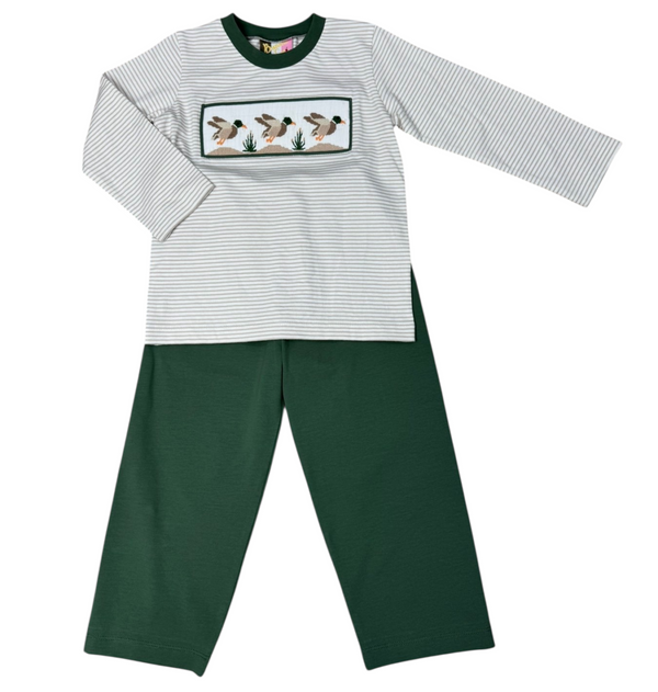 Mallard Duck Smocked Pant Set