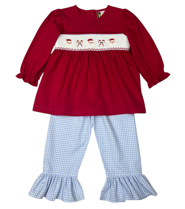 Ho Ho Ho Smocked Ruffle Pant Set