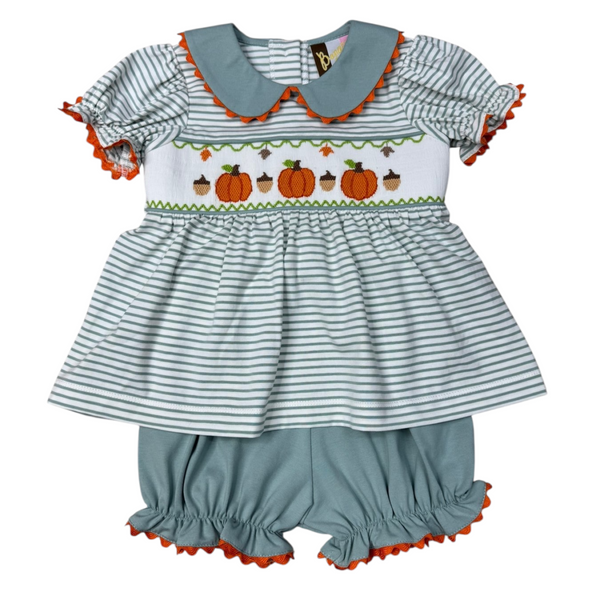 Pumpkin Patch Smocked Bloomer Set
