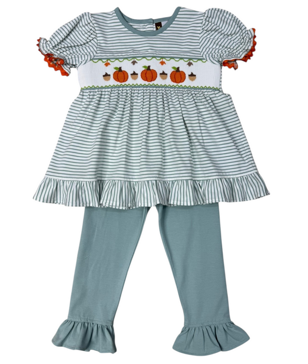 Pumpkin Patch Smocked Ruffle Pant Set