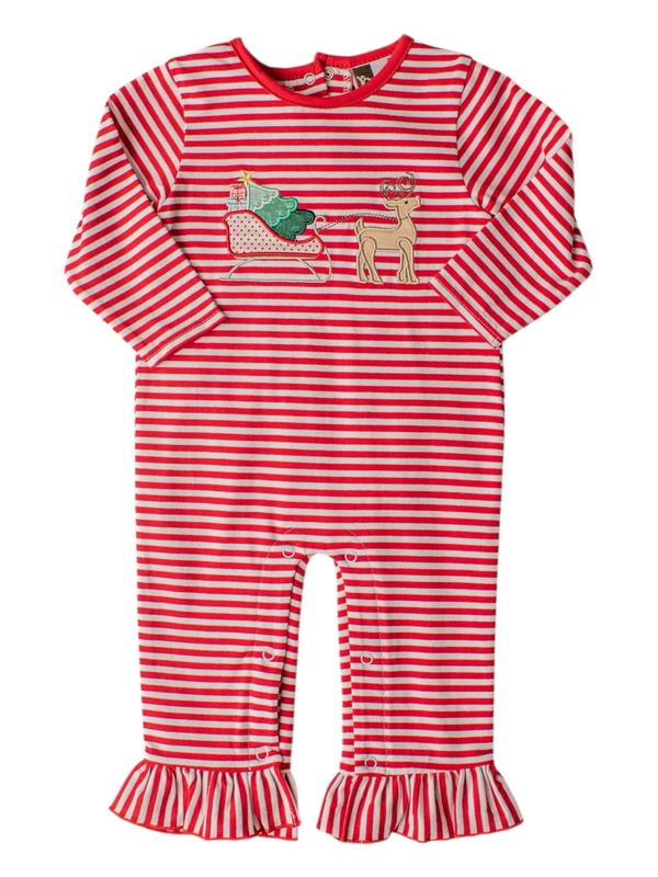 Christmas Sleigh Ruffle Romper