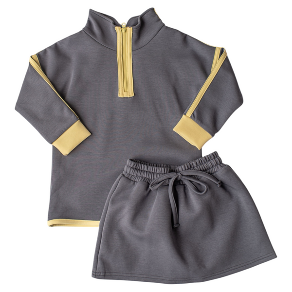 Celina 1/4 Zip Skort Set- Indigo