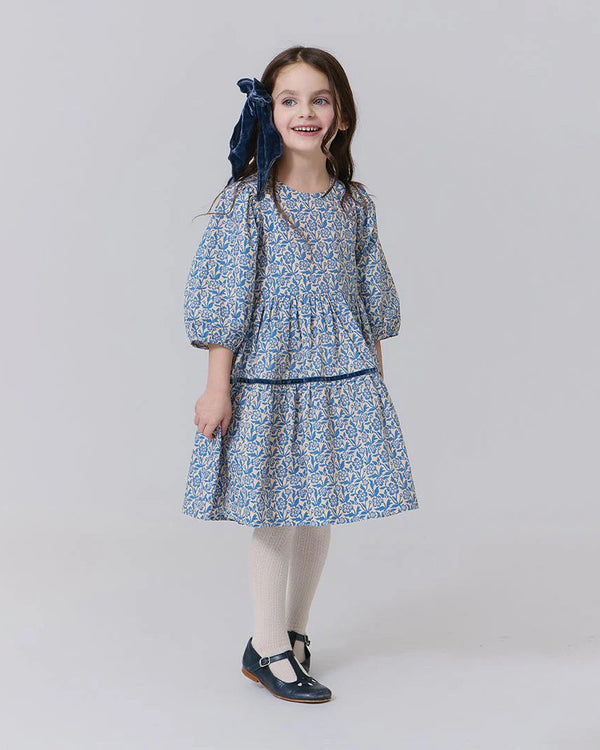 Maribelle Dress- Blue Climbing Floral