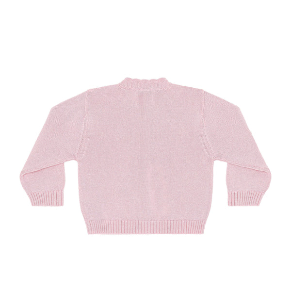 Rocking Horse Embroidered Cardigan- Pink