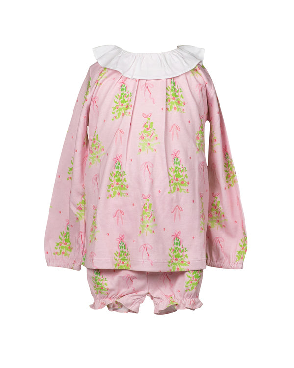 Pink Tinsel L/S Bloomer Set