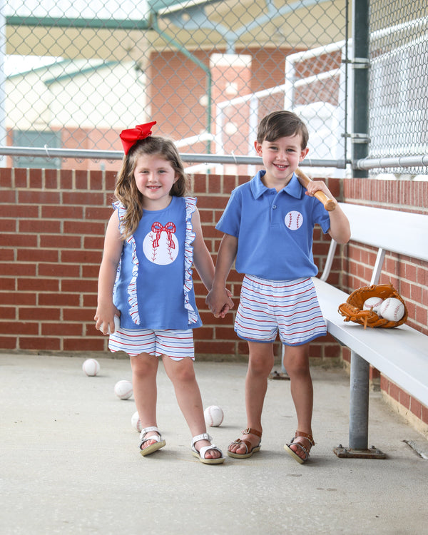 Play Ball Ruffle Short Set