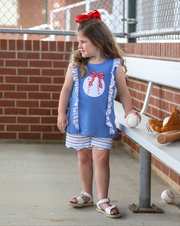 Play Ball Ruffle Short Set