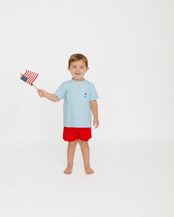 Pocket Tee- Bomb Pop (Blue)