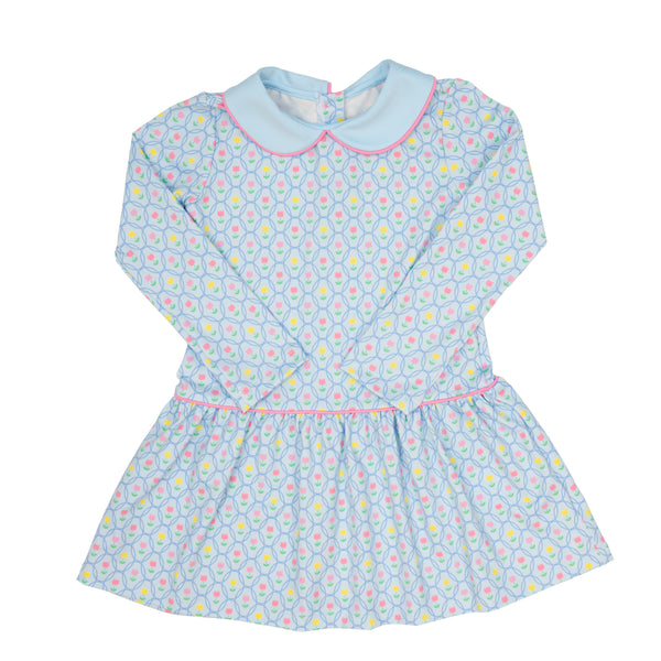 Birdie Dress- Twirly Tulips