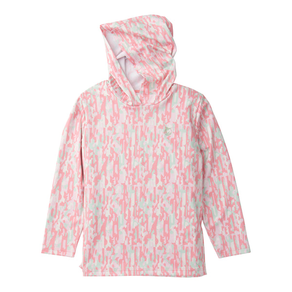 Pro Performance Hoodie T-Shirt- Geranium Pink Stay in the Lines Camo