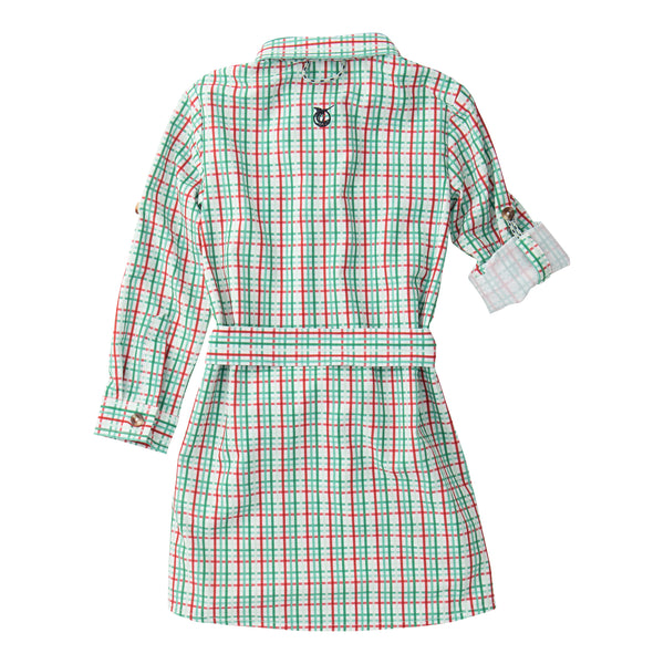 Belted Shirt Dress- Holiday Plaid