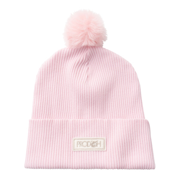 Pom Pom Patch Beanie- Pink Lady