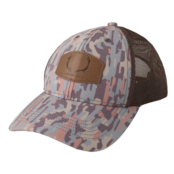Kids Trucker Cap- Neutral Stay in the Lines Camo